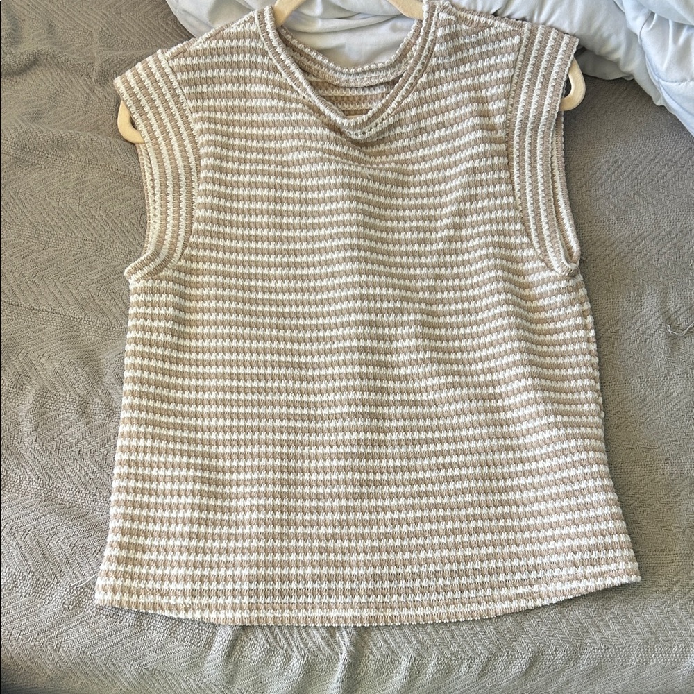 Striped Sleeveless Knit Top